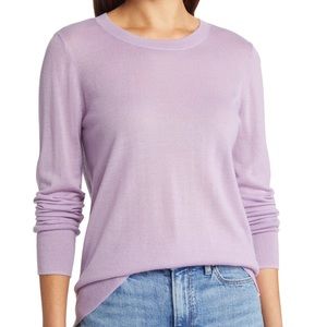 🧡 Nordstrom Merino Wool Blend Crewneck Sweater Purple Spectre